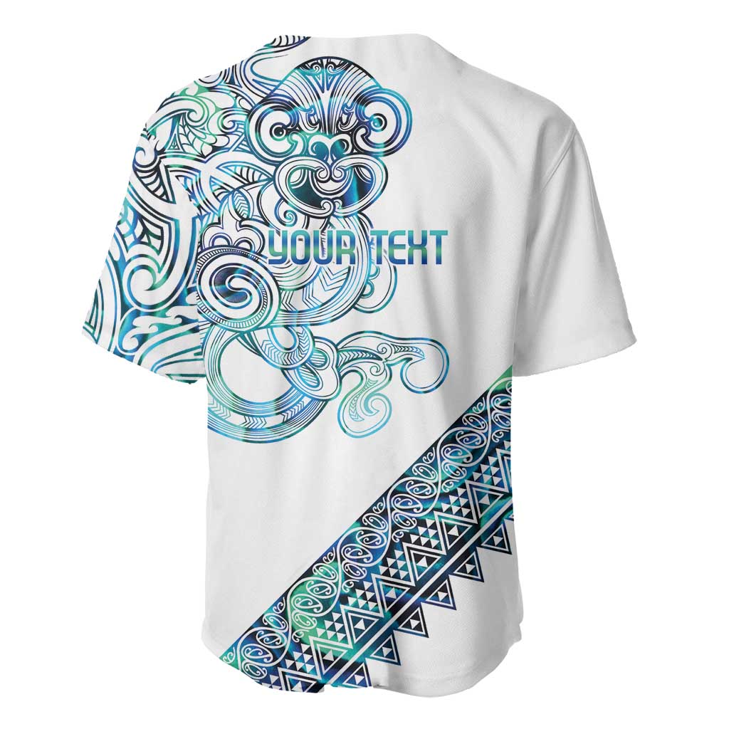 Kahui Whetu Paua shell Kowhaiwhai Taniko Personalised Baseball Jersey Taniwha Maori Tribal Style