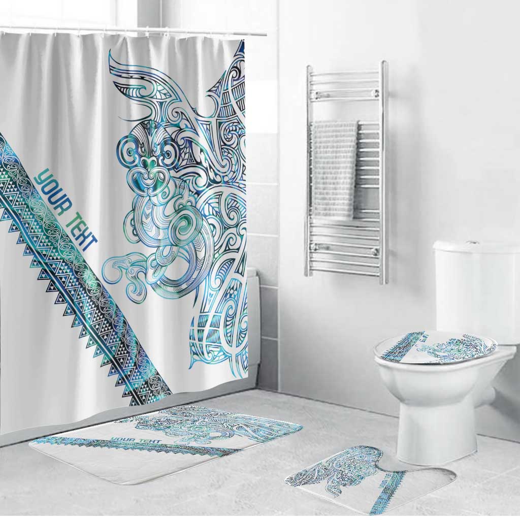 Kahui Whetu Paua shell Kowhaiwhai Taniko Personalised Bathroom Set Taniwha Maori Tribal Style LT9 Bathroom Set (4 pcs) Blue - Polynesian Pride