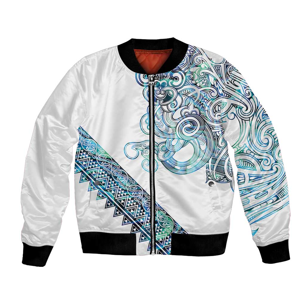 Kahui Whetu Paua shell Kowhaiwhai Taniko Personalised Bomber Jacket Taniwha Maori Tribal Style