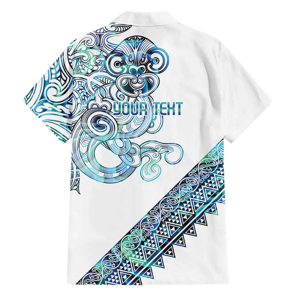 Kahui Whetu Paua shell Kowhaiwhai Taniko Personalised Family Matching Long Sleeve Bodycon Dress and Hawaiian Shirt Taniwha Maori Tribal Style