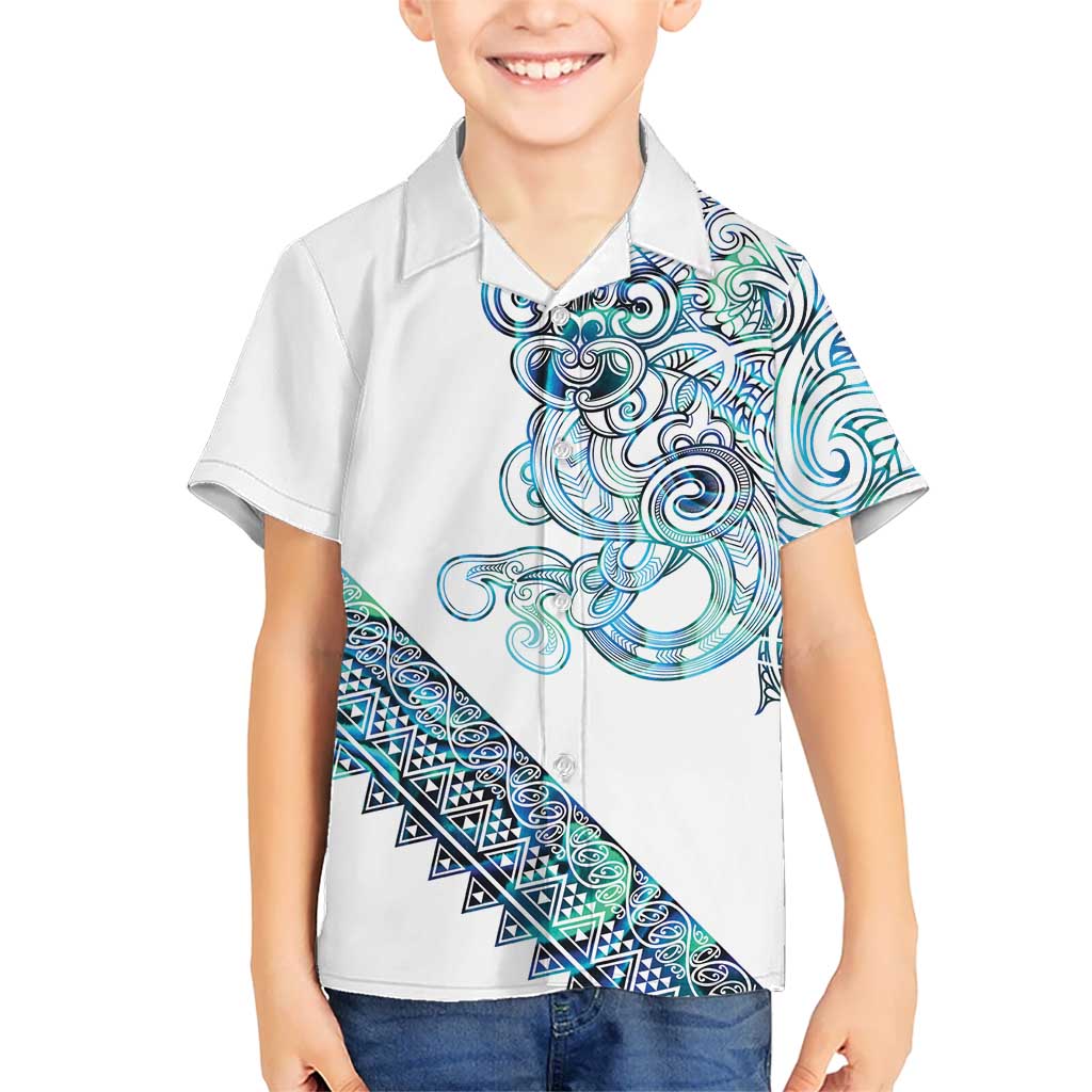 Kahui Whetu Paua shell Kowhaiwhai Taniko Personalised Family Matching Puletasi and Hawaiian Shirt Taniwha Maori Tribal Style