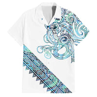 Kahui Whetu Paua shell Kowhaiwhai Taniko Personalised Family Matching Summer Maxi Dress and Hawaiian Shirt Taniwha Maori Tribal Style