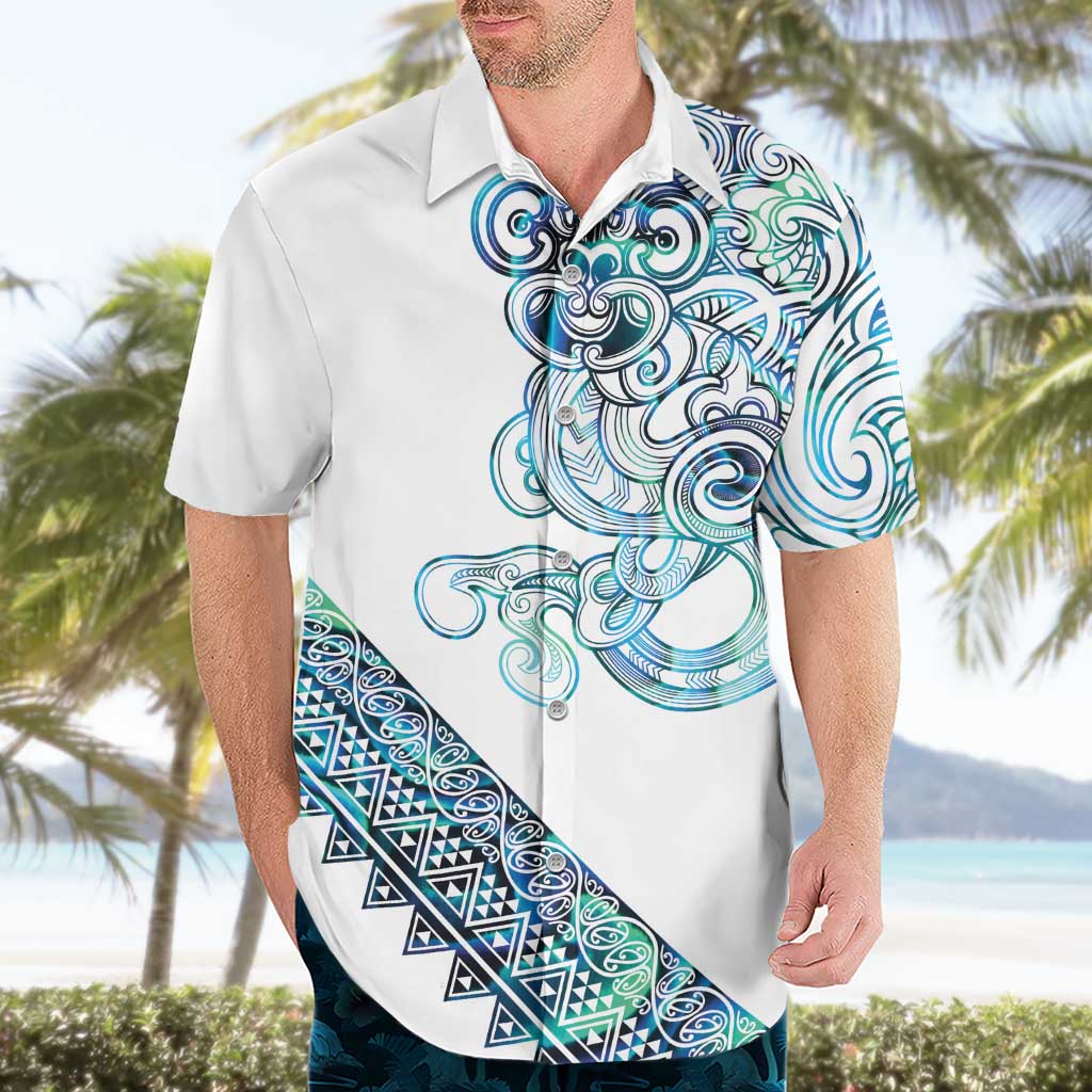 Kahui Whetu Paua shell Kowhaiwhai Taniko Personalised Hawaiian Shirt Taniwha Maori Tribal Style