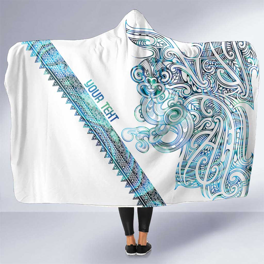 Kahui Whetu Paua shell Kowhaiwhai Taniko Personalised Hooded Blanket Taniwha Maori Tribal Style LT9 One Size Blue - Polynesian Pride