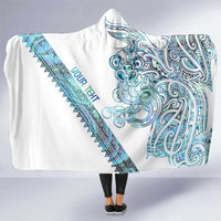 Kahui Whetu Paua shell Kowhaiwhai Taniko Personalised Hooded Blanket Taniwha Maori Tribal Style LT9 One Size Blue - Polynesian Pride