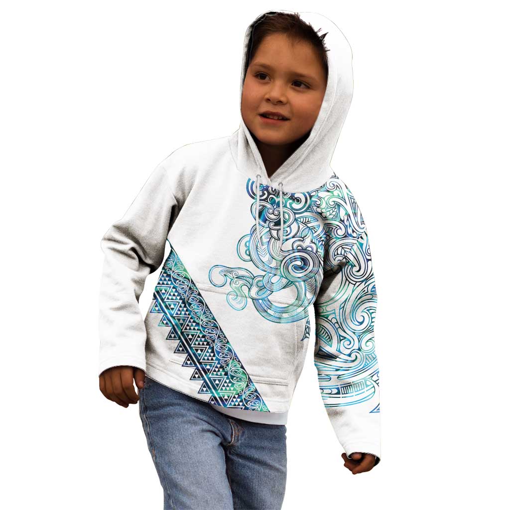 Kahui Whetu Paua shell Kowhaiwhai Taniko Personalised Kid Hoodie Taniwha Maori Tribal Style