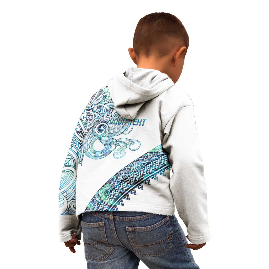 Kahui Whetu Paua shell Kowhaiwhai Taniko Personalised Kid Hoodie Taniwha Maori Tribal Style