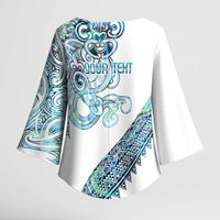 Kahui Whetu Paua shell Kowhaiwhai Taniko Personalised Kimono Sleeve Blouse Taniwha Maori Tribal Style