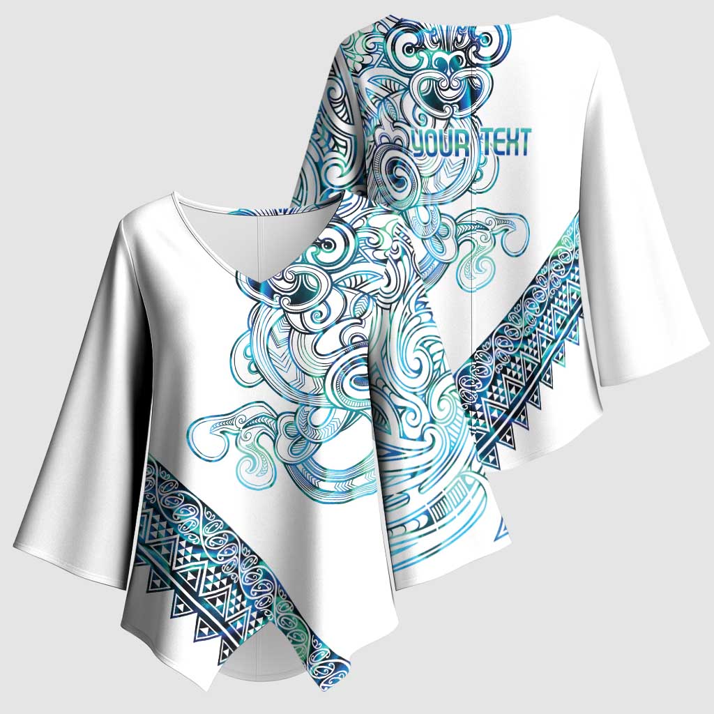 Kahui Whetu Paua shell Kowhaiwhai Taniko Personalised Kimono Sleeve Blouse Taniwha Maori Tribal Style