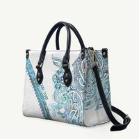 Kahui Whetu Paua shell Kowhaiwhai Taniko Personalised Leather Bag Taniwha Maori Tribal Style LT9 Blue - Polynesian Pride
