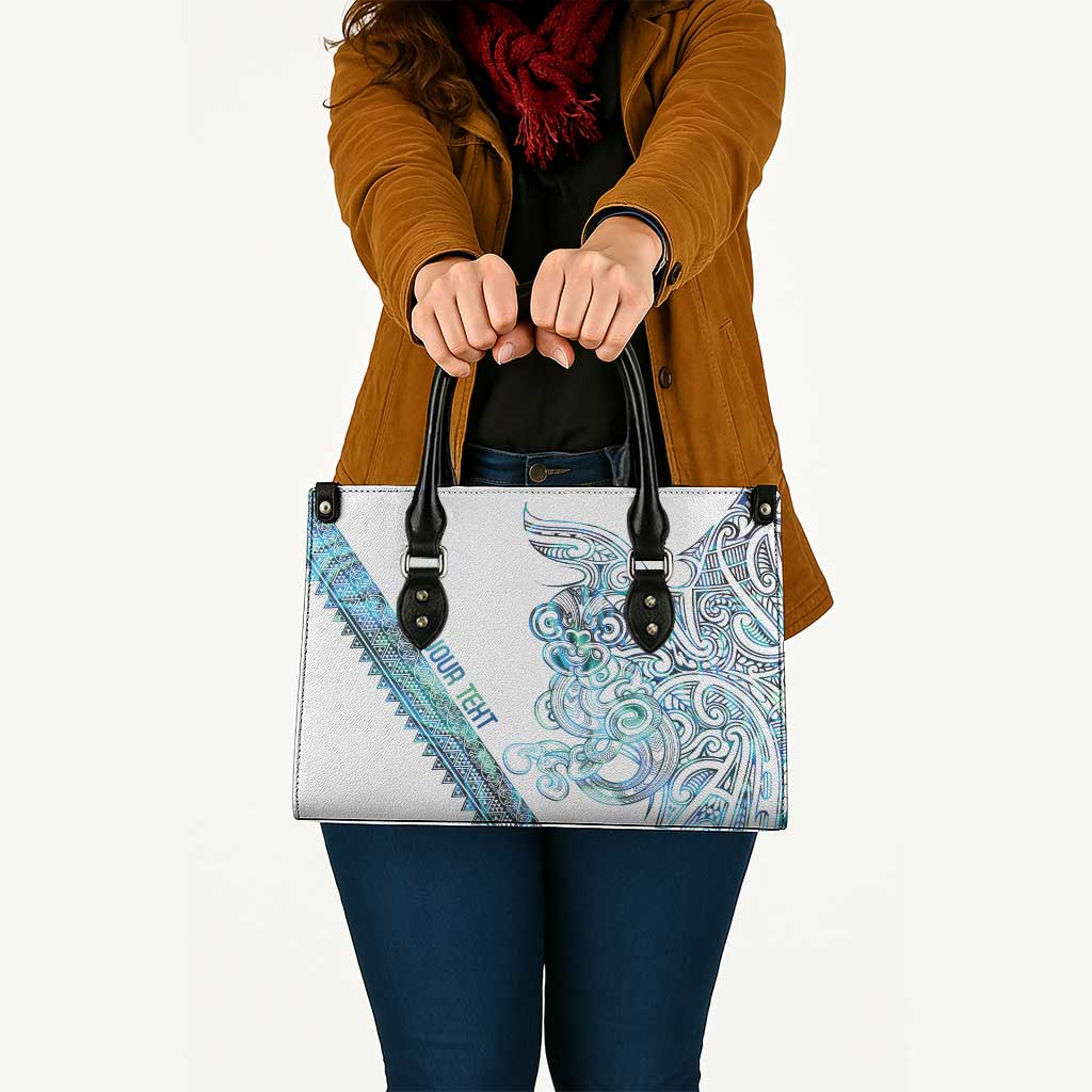 Kahui Whetu Paua shell Kowhaiwhai Taniko Personalised Leather Bag Taniwha Maori Tribal Style LT9 - Polynesian Pride