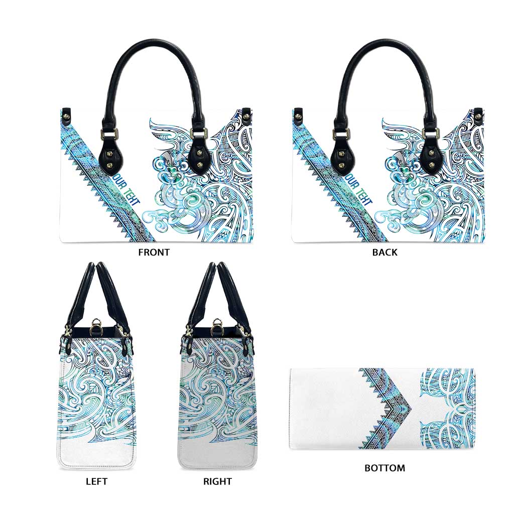 Kahui Whetu Paua shell Kowhaiwhai Taniko Personalised Leather Bag Taniwha Maori Tribal Style LT9 - Polynesian Pride