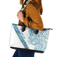 Kahui Whetu Paua shell Kowhaiwhai Taniko Personalised Leather Tote Bag Taniwha Maori Tribal Style