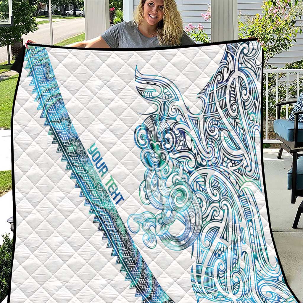 Kahui Whetu Paua shell Kowhaiwhai Taniko Personalised Quilt Taniwha Maori Tribal Style LT9 Blue - Polynesian Pride
