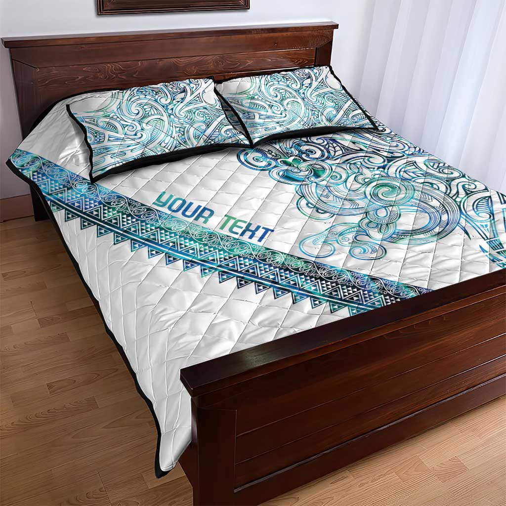 Kahui Whetu Paua shell Kowhaiwhai Taniko Personalised Quilt Bed Set Taniwha Maori Tribal Style