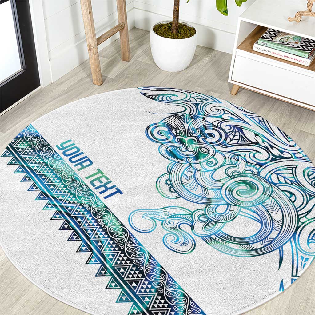 Kahui Whetu Paua shell Kowhaiwhai Taniko Personalised Round Carpet Taniwha Maori Tribal Style LT9 Blue - Polynesian Pride