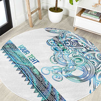 Kahui Whetu Paua shell Kowhaiwhai Taniko Personalised Round Carpet Taniwha Maori Tribal Style LT9 Blue - Polynesian Pride