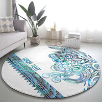 Kahui Whetu Paua shell Kowhaiwhai Taniko Personalised Round Carpet Taniwha Maori Tribal Style LT9 - Polynesian Pride