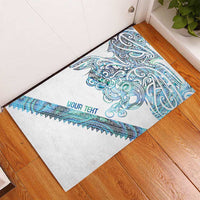 Kahui Whetu Paua shell Kowhaiwhai Taniko Personalised Rubber Doormat Taniwha Maori Tribal Style