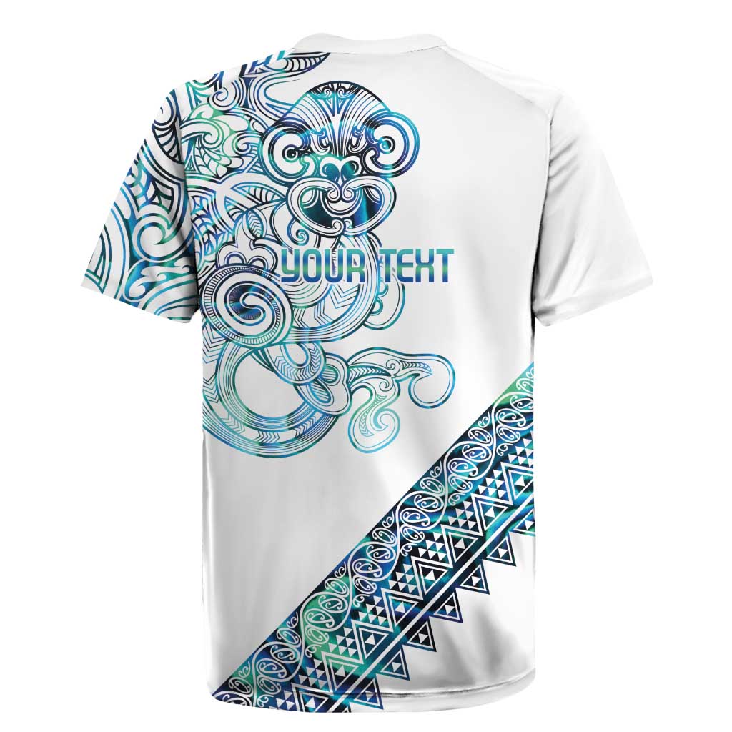 Kahui Whetu Paua shell Kowhaiwhai Taniko Personalised Rugby Jersey Taniwha Maori Tribal Style