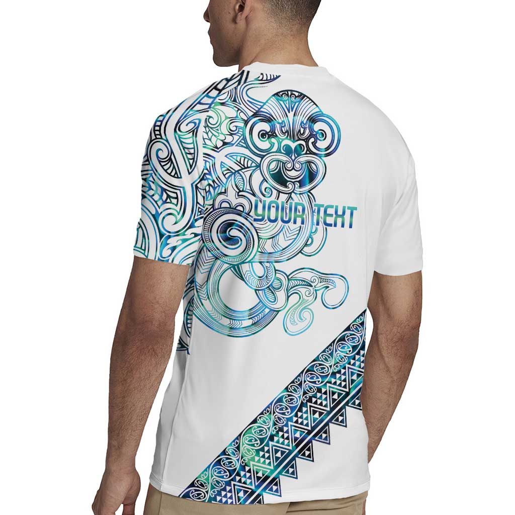 Kahui Whetu Paua shell Kowhaiwhai Taniko Personalised Rugby Jersey Taniwha Maori Tribal Style