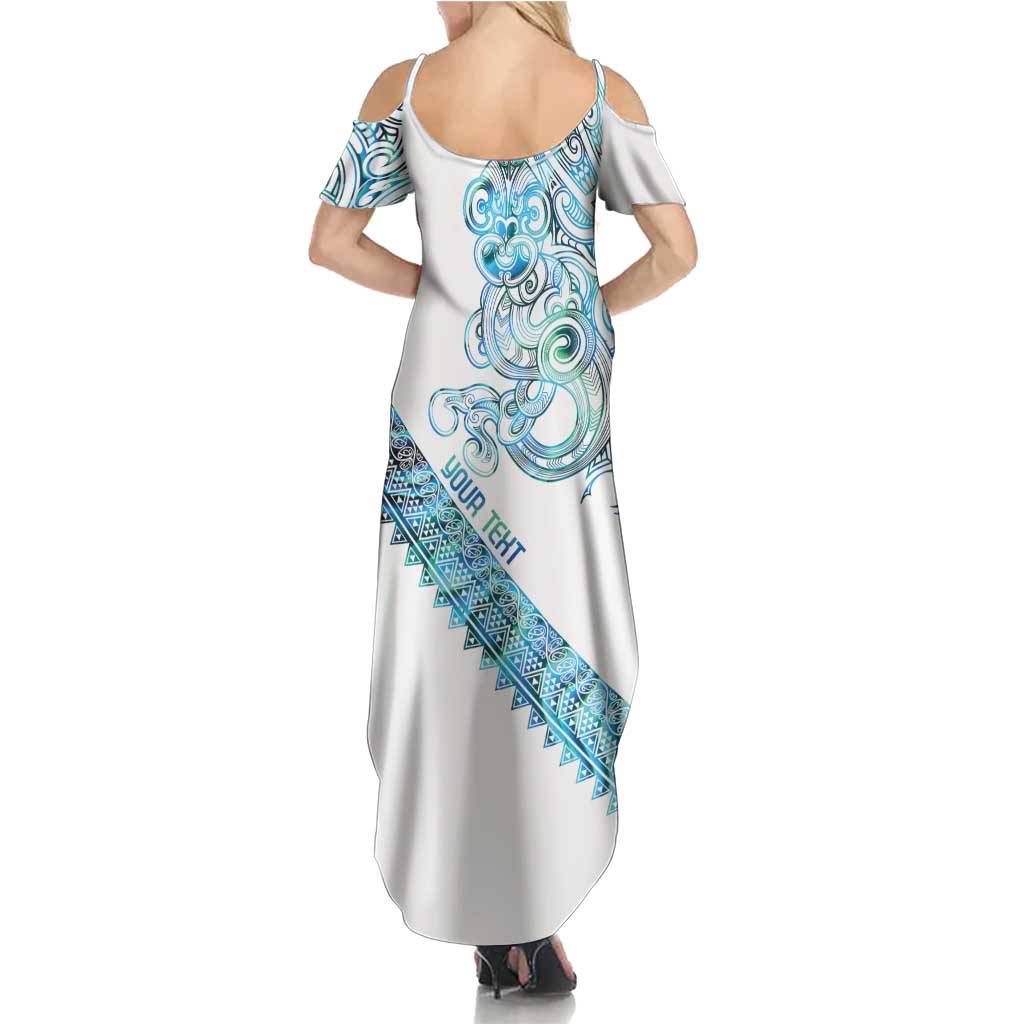 Kahui Whetu Paua shell Kowhaiwhai Taniko Personalised Summer Maxi Dress Taniwha Maori Tribal Style