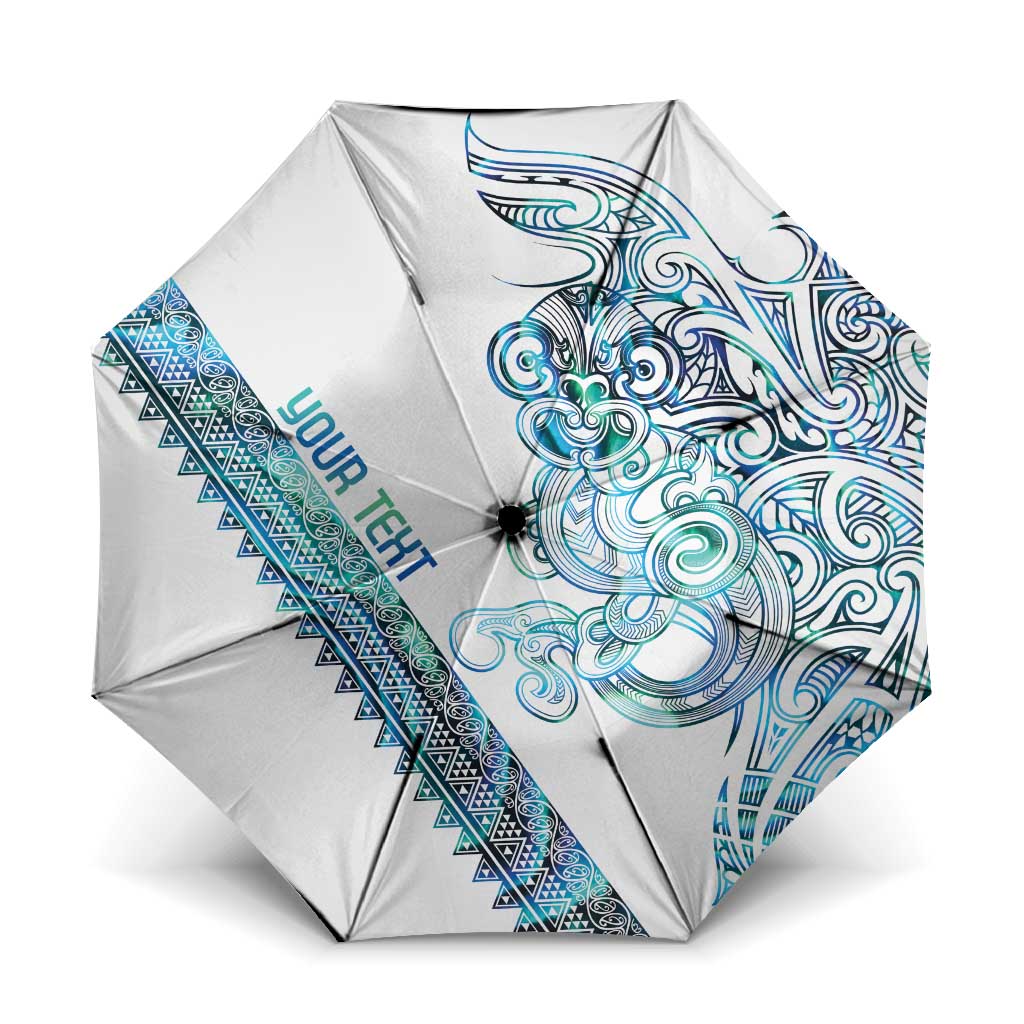Kahui Whetu Paua shell Kowhaiwhai Taniko Personalised Umbrella Taniwha Maori Tribal Style LT9 One Size Folded 11.42 inch Opened Diameter 37.4 inch Blue - Polynesian Pride