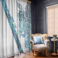 Kahui Whetu Paua shell Kowhaiwhai Taniko Personalised Window Curtain Taniwha Maori Tribal Style