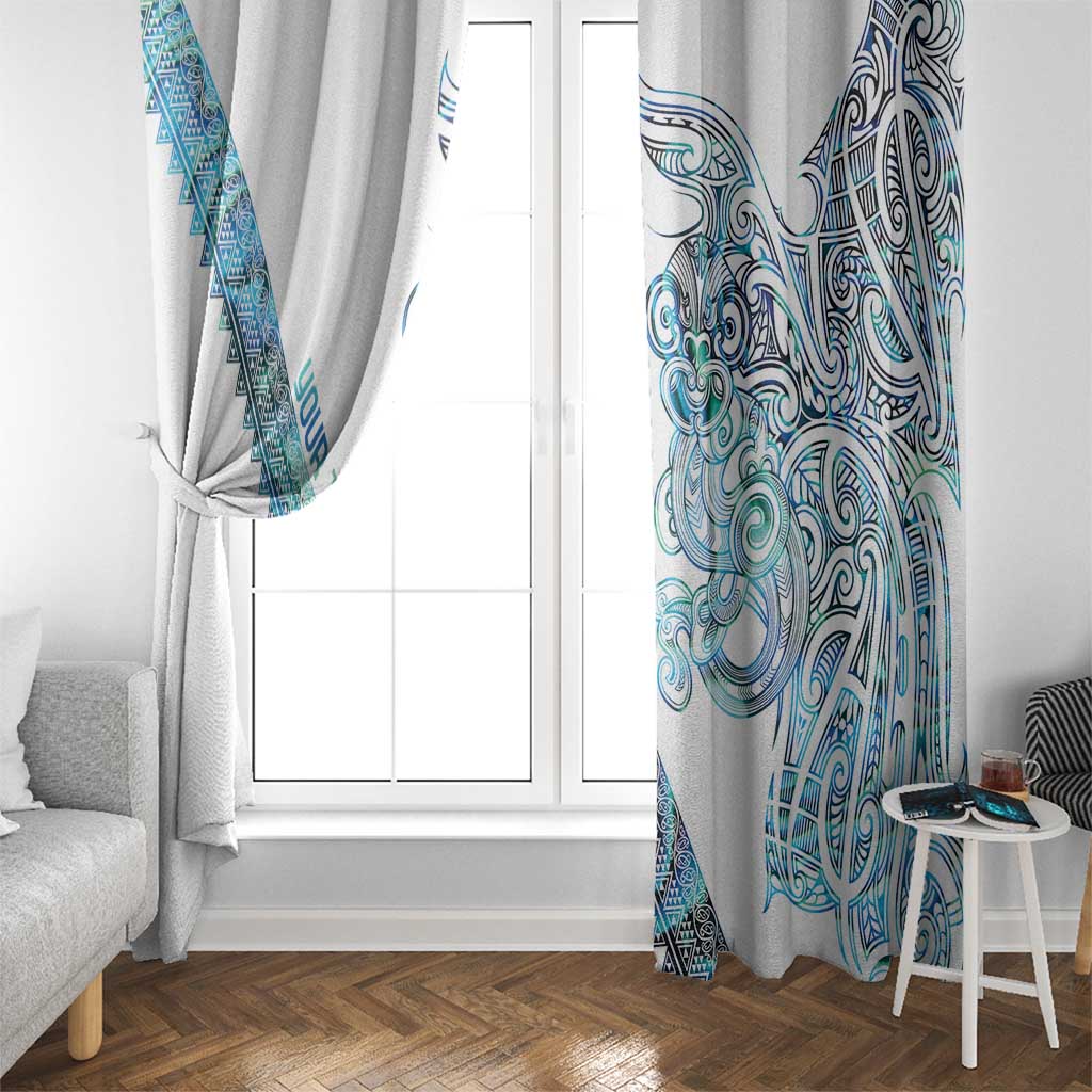 Kahui Whetu Paua shell Kowhaiwhai Taniko Personalised Window Curtain Taniwha Maori Tribal Style