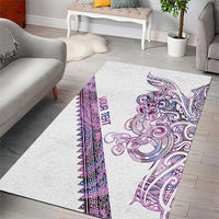 Mawhero Paua shell Kowhaiwhai Taniko Personalised Area Rug Taniwha Maori Tribal Style