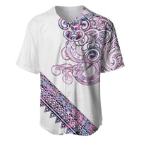 Mawhero Paua shell Kowhaiwhai Taniko Personalised Baseball Jersey Taniwha Maori Tribal Style