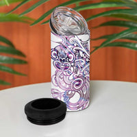 Mawhero Paua shell Kowhaiwhai Taniko Personalised 4 in 1 Can Cooler Tumbler Taniwha Maori Tribal Style