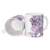 Mawhero Paua shell Kowhaiwhai Taniko Personalised Ceramic Mug Taniwha Maori Tribal Style