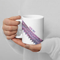Mawhero Paua shell Kowhaiwhai Taniko Personalised Ceramic Mug Taniwha Maori Tribal Style