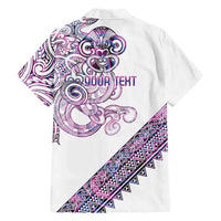 Mawhero Paua shell Kowhaiwhai Taniko Personalised Family Matching Off The Shoulder Long Sleeve Dress and Hawaiian Shirt Taniwha Maori Tribal Style