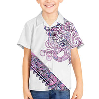 Mawhero Paua shell Kowhaiwhai Taniko Personalised Family Matching Off Shoulder Maxi Dress and Hawaiian Shirt Taniwha Maori Tribal Style
