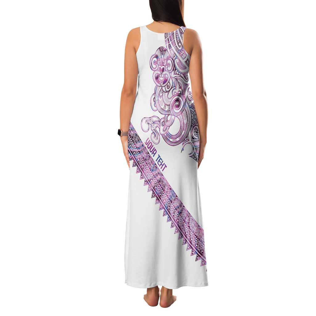 Mawhero Paua shell Kowhaiwhai Taniko Personalised Family Matching Tank Maxi Dress and Hawaiian Shirt Taniwha Maori Tribal Style