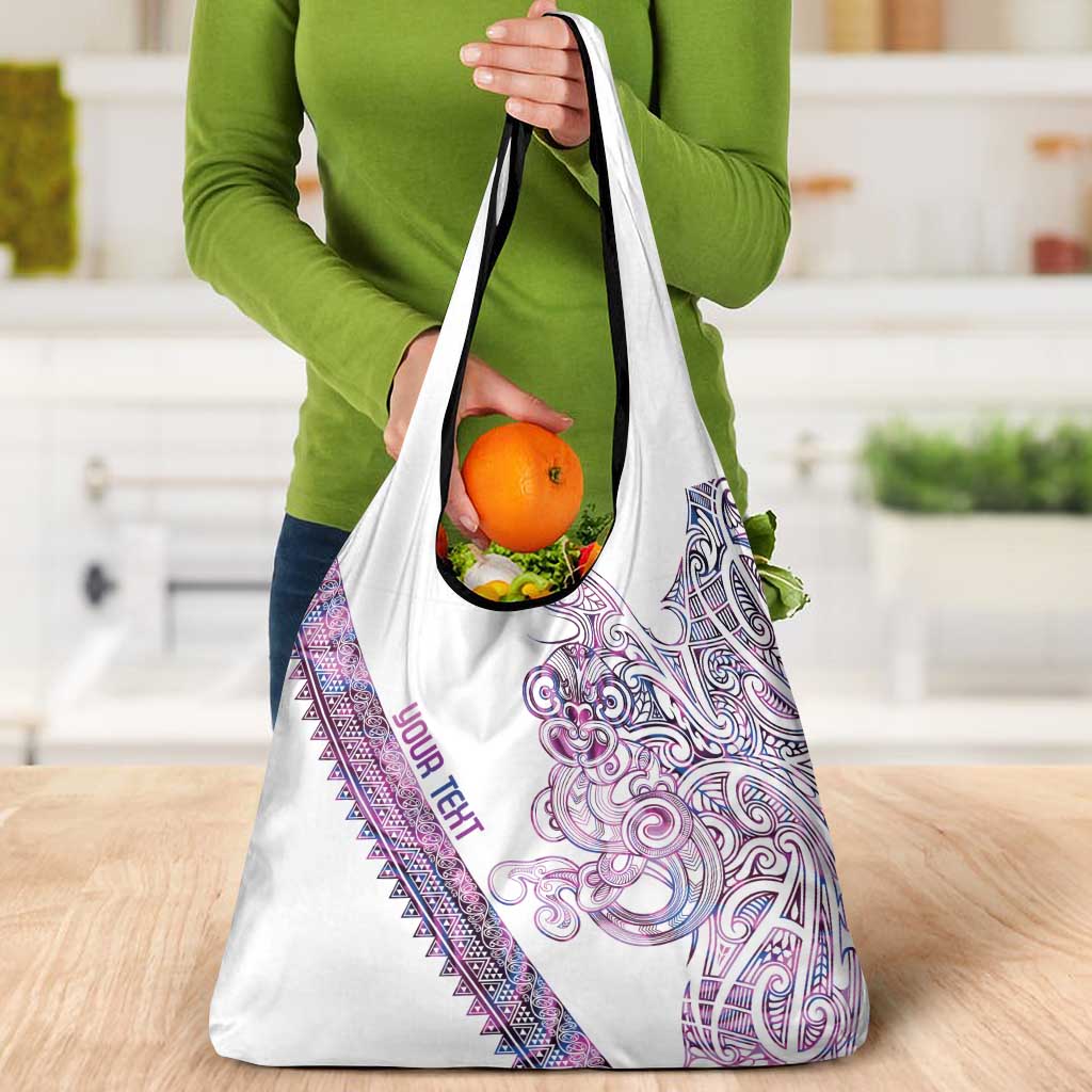 Mawhero Paua shell Kowhaiwhai Taniko Personalised Grocery Bag Taniwha Maori Tribal Style
