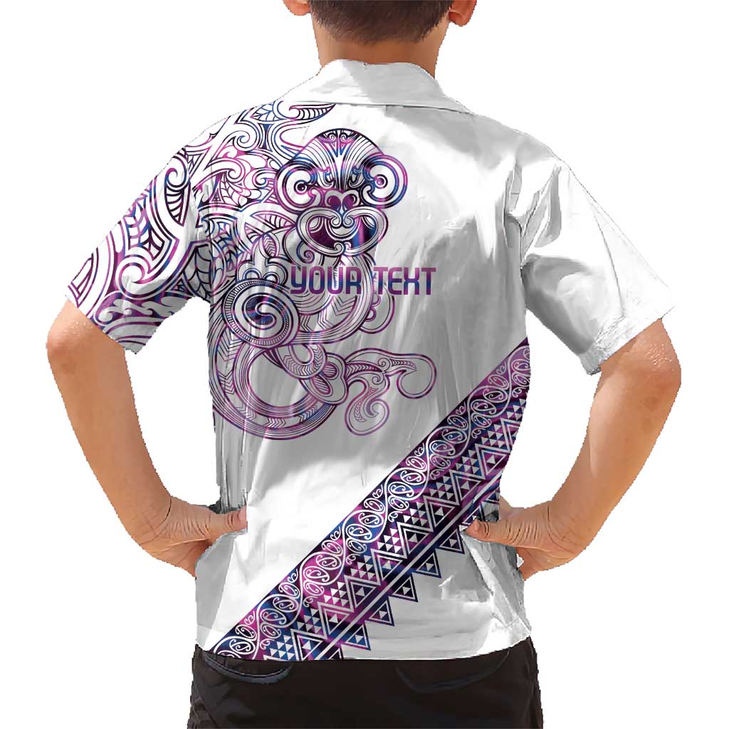 Mawhero Paua shell Kowhaiwhai Taniko Personalised Hawaiian Shirt Taniwha Maori Tribal Style