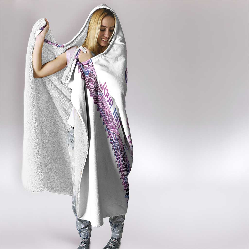 Mawhero Paua shell Kowhaiwhai Taniko Personalised Hooded Blanket Taniwha Maori Tribal Style