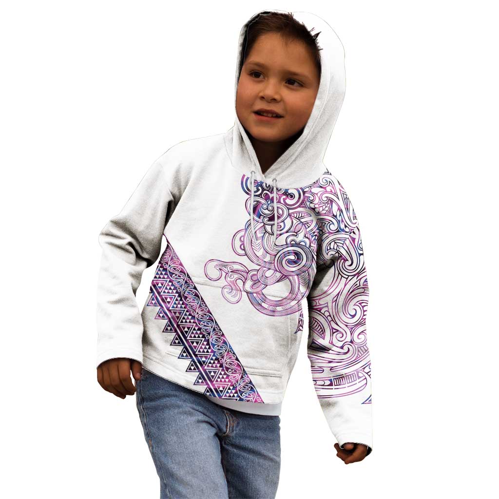 Mawhero Paua shell Kowhaiwhai Taniko Personalised Kid Hoodie Taniwha Maori Tribal Style