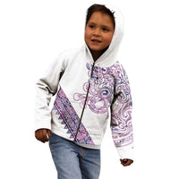 Mawhero Paua shell Kowhaiwhai Taniko Personalised Kid Hoodie Taniwha Maori Tribal Style