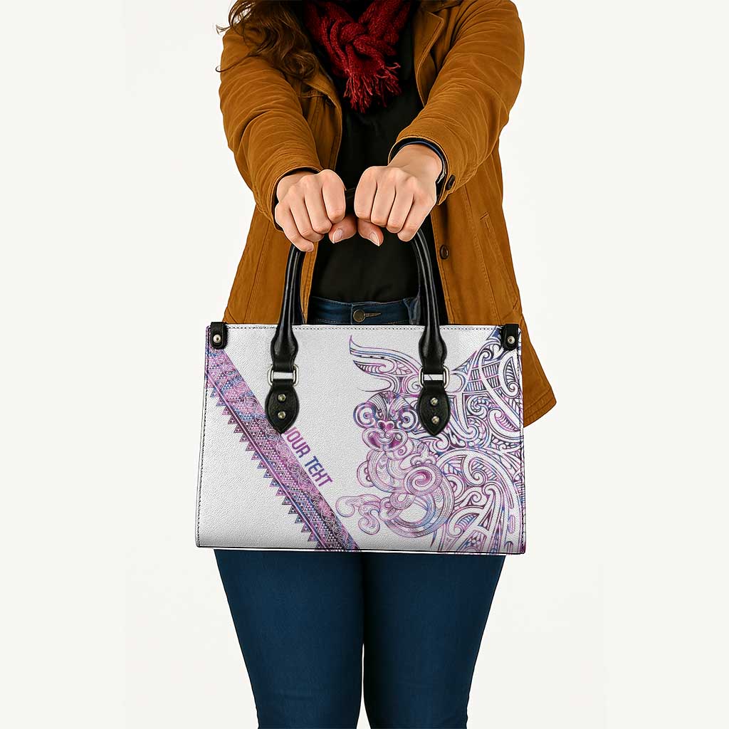 Mawhero Paua shell Kowhaiwhai Taniko Personalised Leather Bag Taniwha Maori Tribal Style LT9 - Polynesian Pride