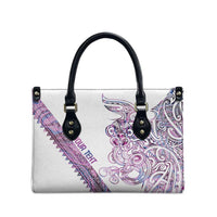 Mawhero Paua shell Kowhaiwhai Taniko Personalised Leather Bag Taniwha Maori Tribal Style LT9 - Polynesian Pride