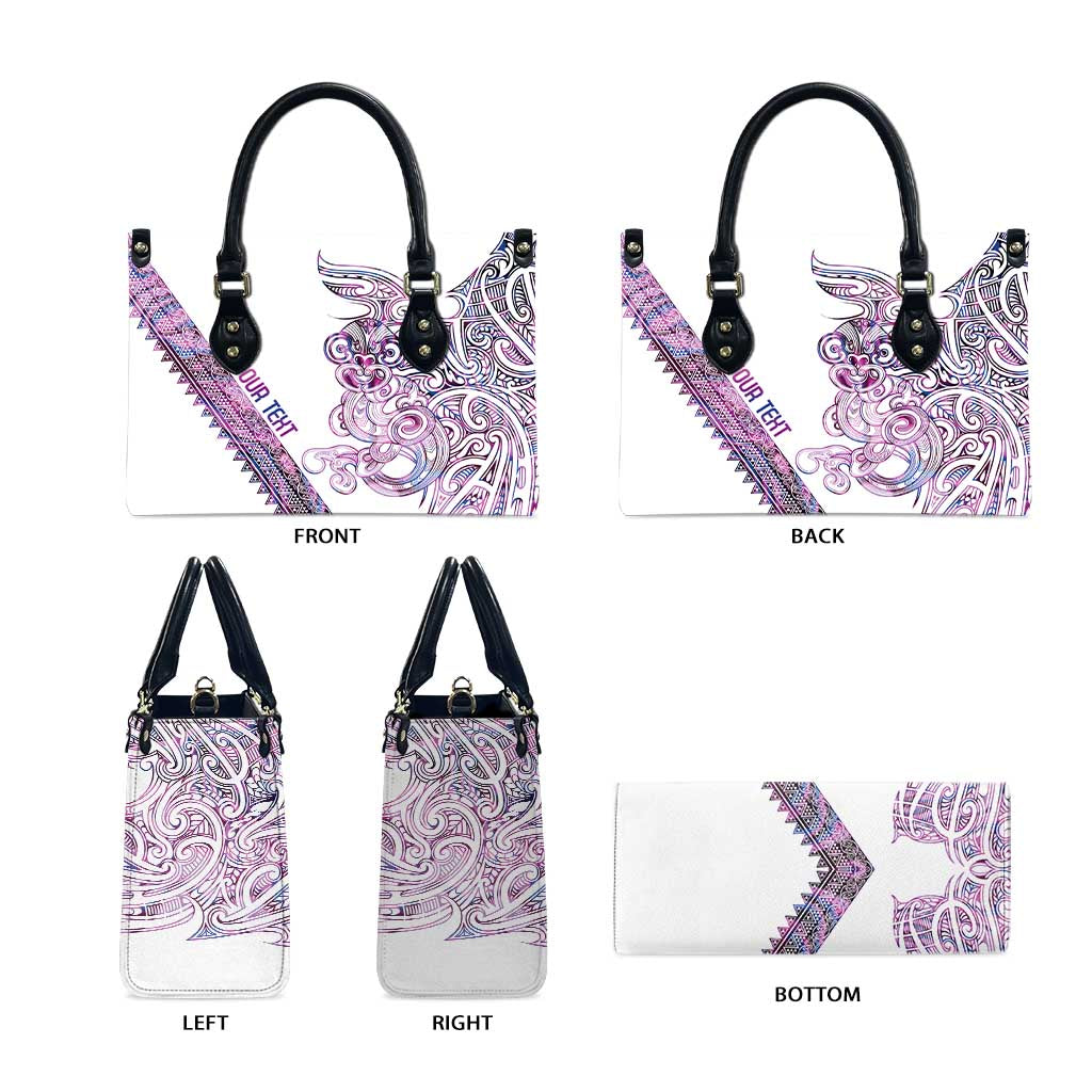 Mawhero Paua shell Kowhaiwhai Taniko Personalised Leather Bag Taniwha Maori Tribal Style LT9 - Polynesian Pride