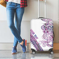Mawhero Paua shell Kowhaiwhai Taniko Personalised Luggage Cover Taniwha Maori Tribal Style