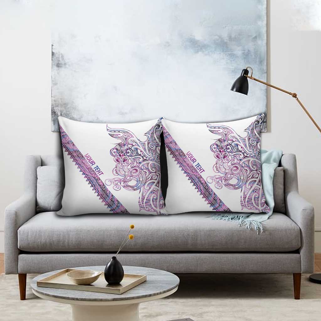 Mawhero Paua shell Kowhaiwhai Taniko Personalised Pillow Cover Taniwha Maori Tribal Style