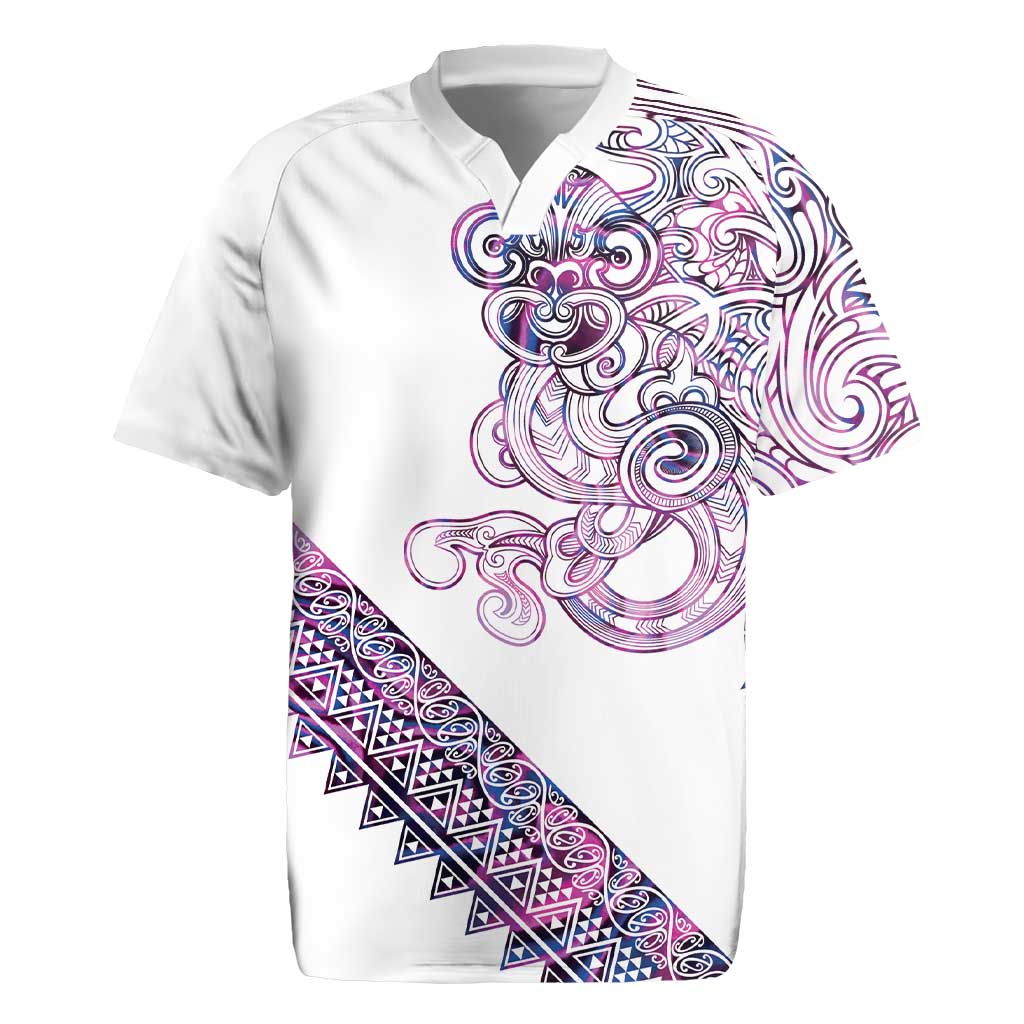 Mawhero Paua shell Kowhaiwhai Taniko Personalised Rugby Jersey Taniwha Maori Tribal Style