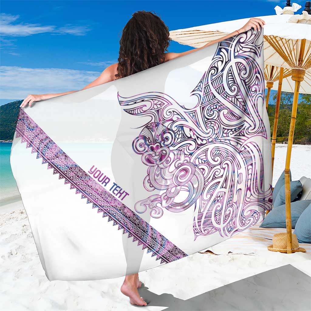 Mawhero Paua shell Kowhaiwhai Taniko Personalised Sarong Taniwha Maori Tribal Style LT9 One Size 44 x 66 inches Pink - Polynesian Pride