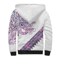 Mawhero Paua shell Kowhaiwhai Taniko Personalised Sherpa Hoodie Taniwha Maori Tribal Style